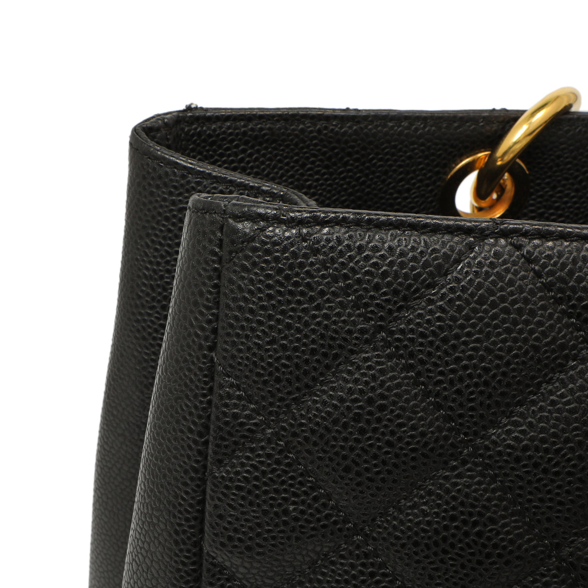 Chanel Black Quilted Caviar Grand Shopping Tote GST Handbags Chanel