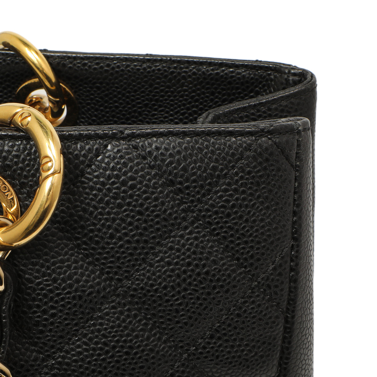 Chanel Black Quilted Caviar Grand Shopping Tote GST Handbags Chanel