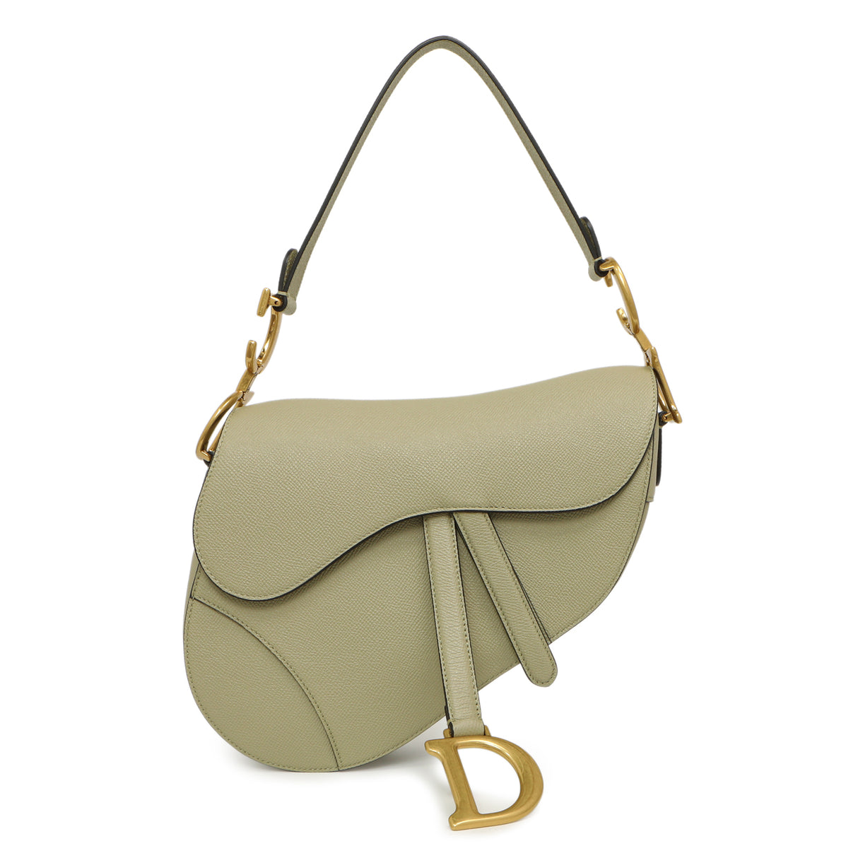 Christian Dior Ethereal Green Grained Calfskin Saddle Bag Handbags Christian Dior