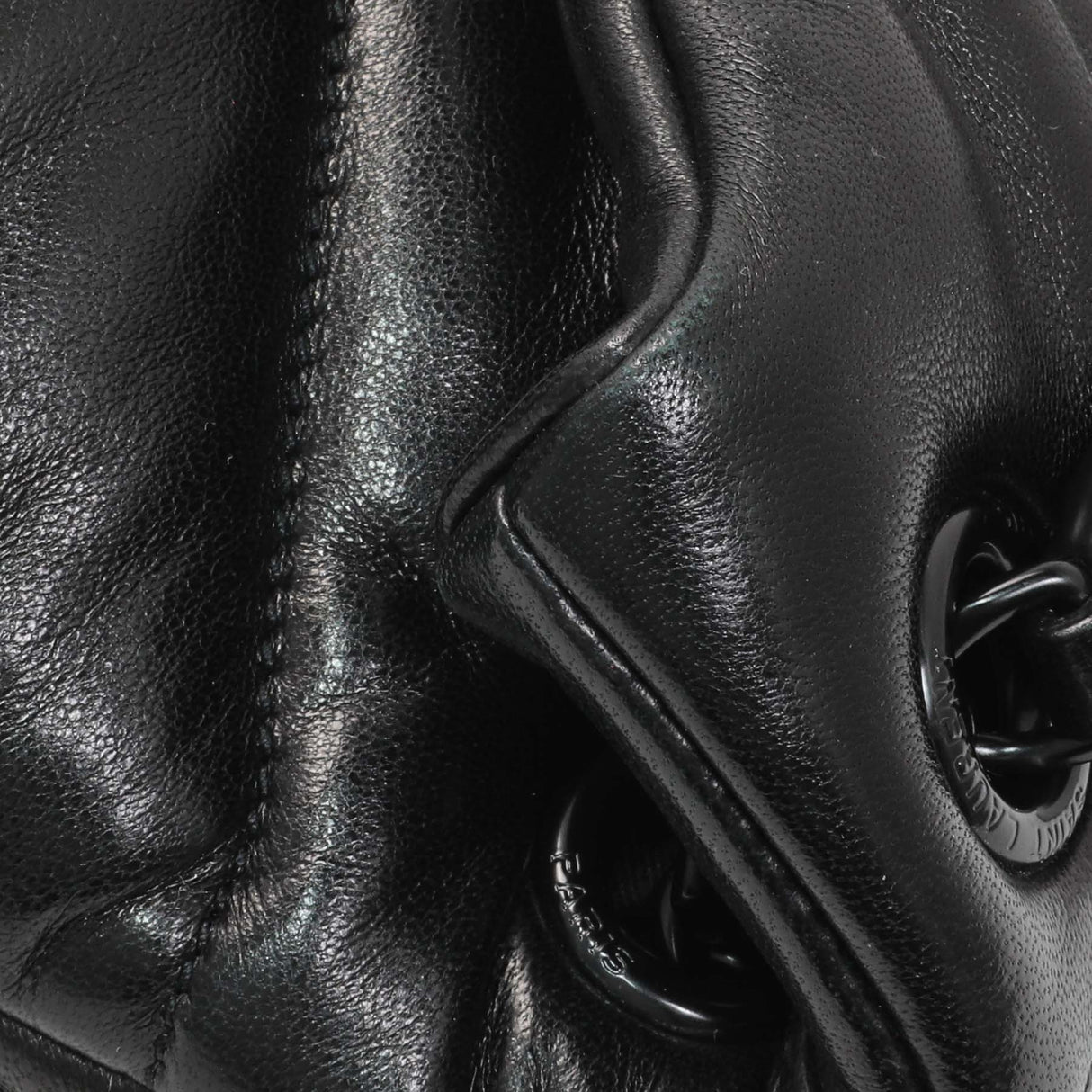 Saint Laurent Black Lambskin Small Loulou Puffer