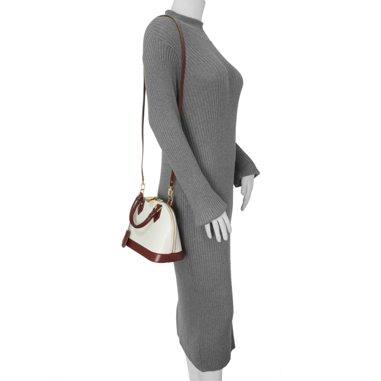 Louis Vuitton White/Burgundy Epi Alma BB Handbags Louis Vuitton