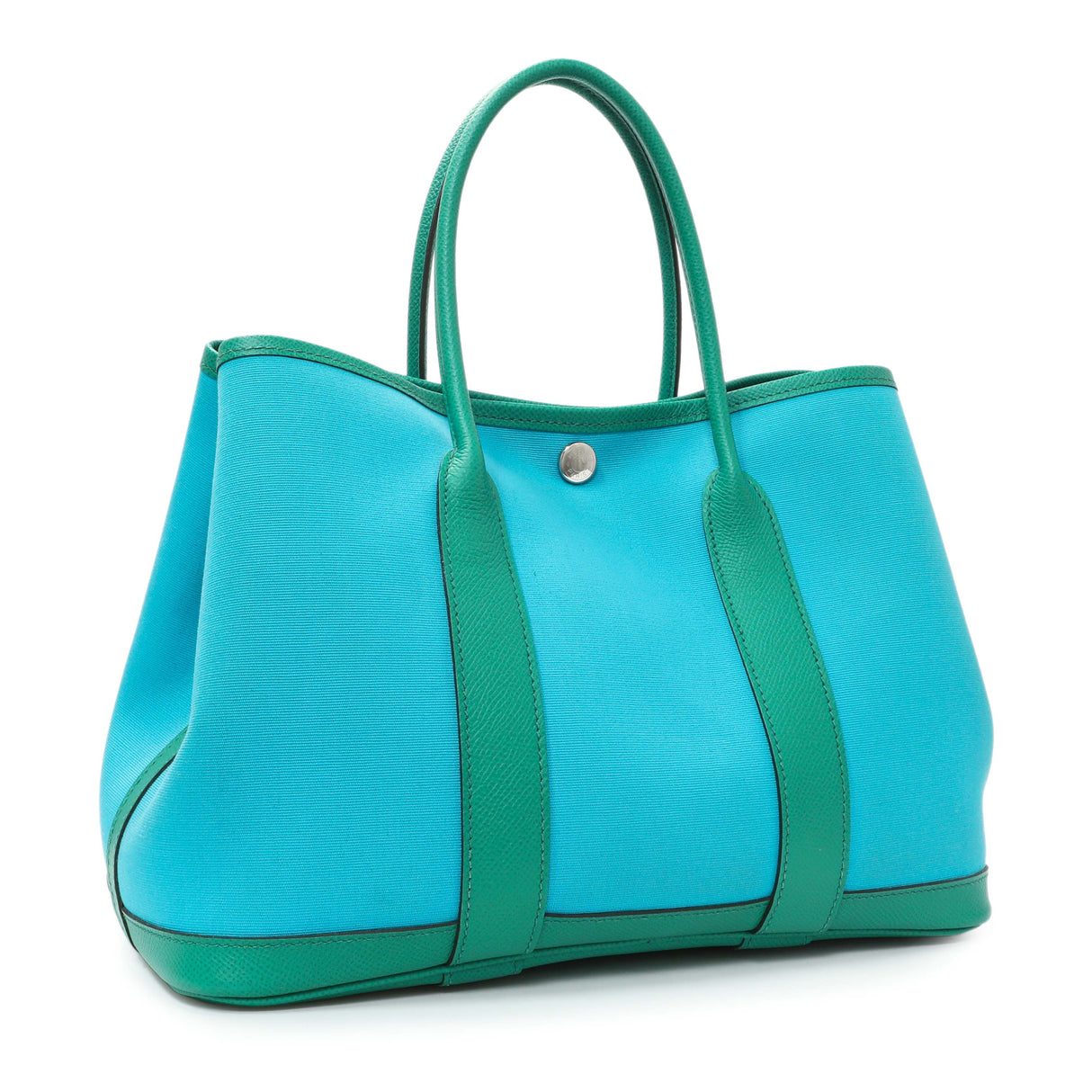 Hermes Bleu Azteque Menthe Toile Officier Epsom Garden Party 30 TPM