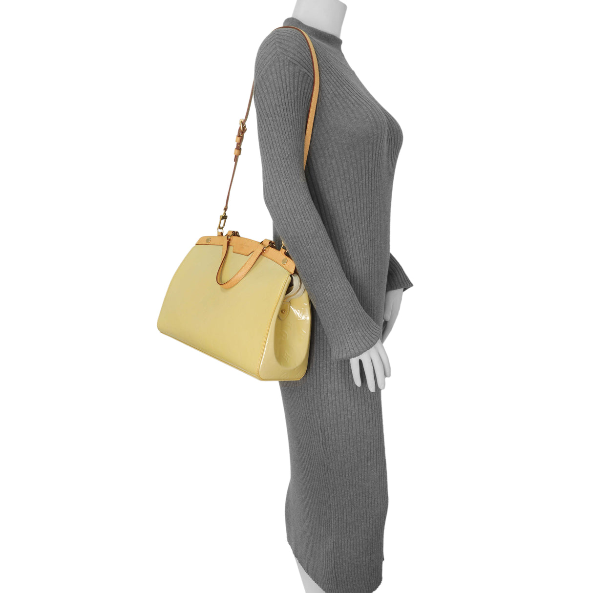 Louis Vuitton Blanc Corail Vernis Brea MM Handbags Louis Vuitton