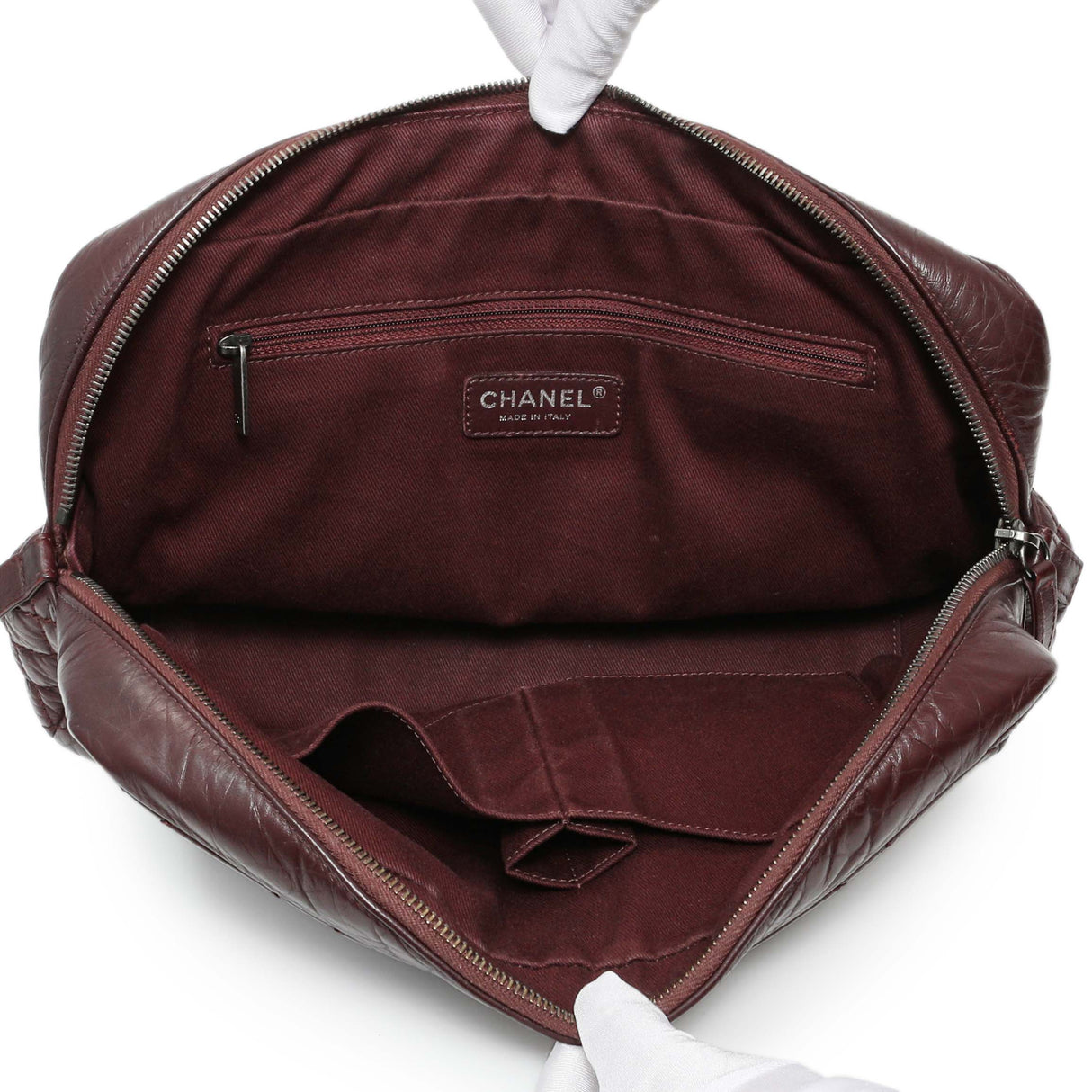 Chanel Burgundy Aged Calfskin Portobello Flap Handbags Chanel