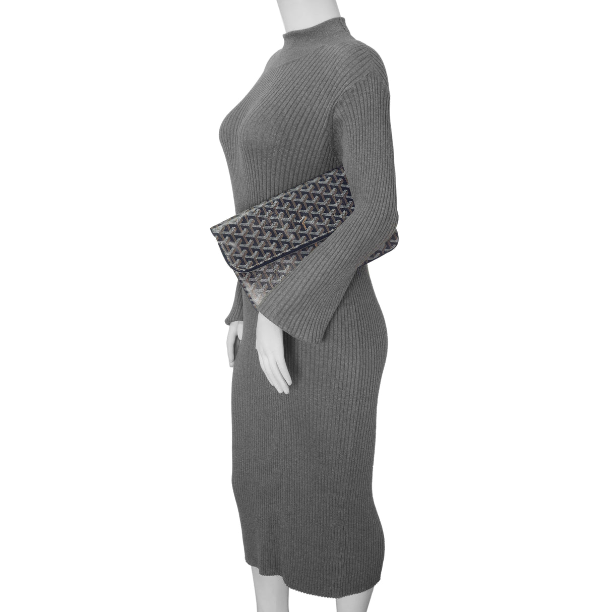 Goyard Blue Goyardine Sainte Marie Soft Clutch Handbags Goyard