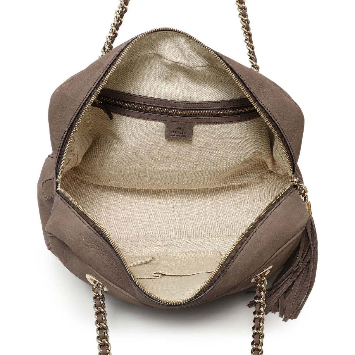 Gucci Grey Vitello Range Medium Soho Bowler Handbags Gucci