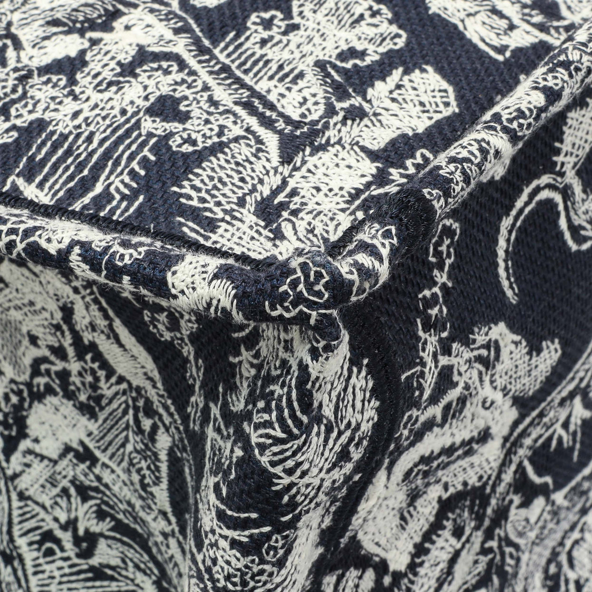 Christian Dior Canvas Embroidered Dioriviera Reverse Striped Toile De Jouy Large Book Tote Handbags Christian Dior