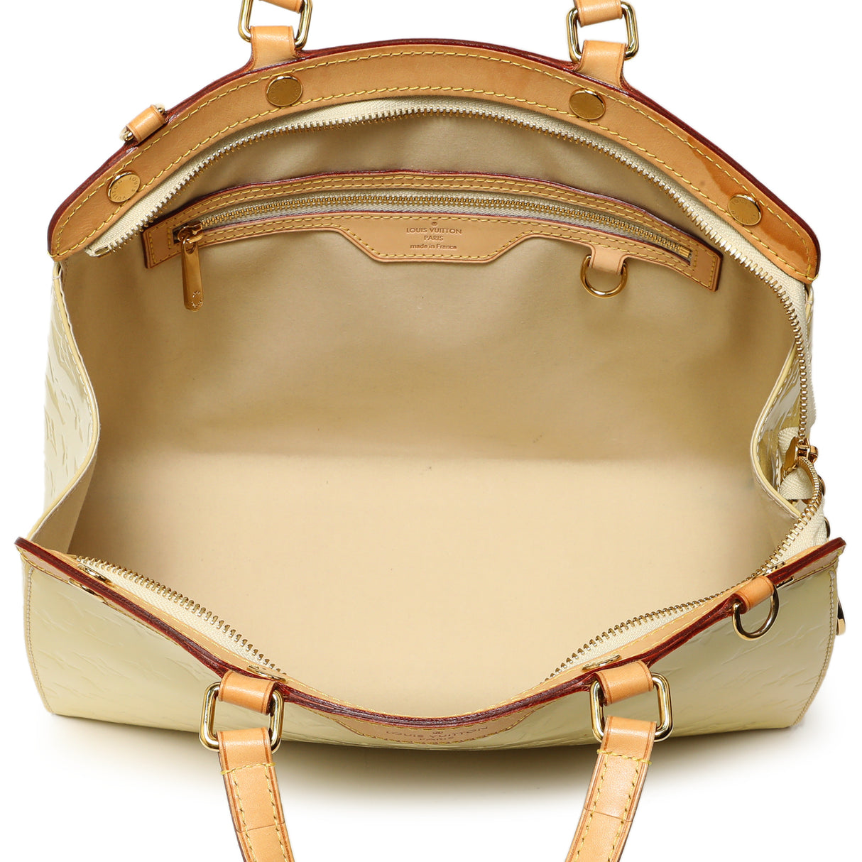 Louis Vuitton Blanc Corail Vernis Brea MM Handbags Louis Vuitton