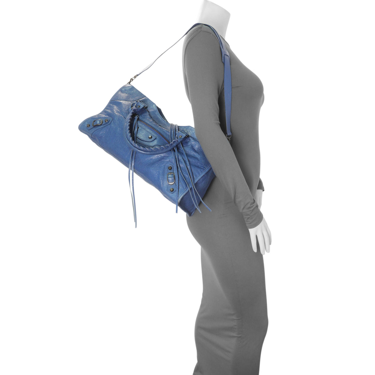 Balenciaga Blue Agneau Classic Hardware City Handbags Balenciaga