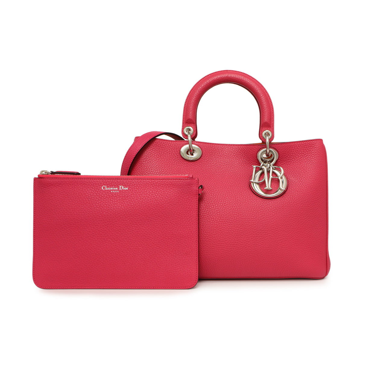 Christian Dior Fuchsia Bullcalf Medium Diorissimo Tote Handbags Christian Dior