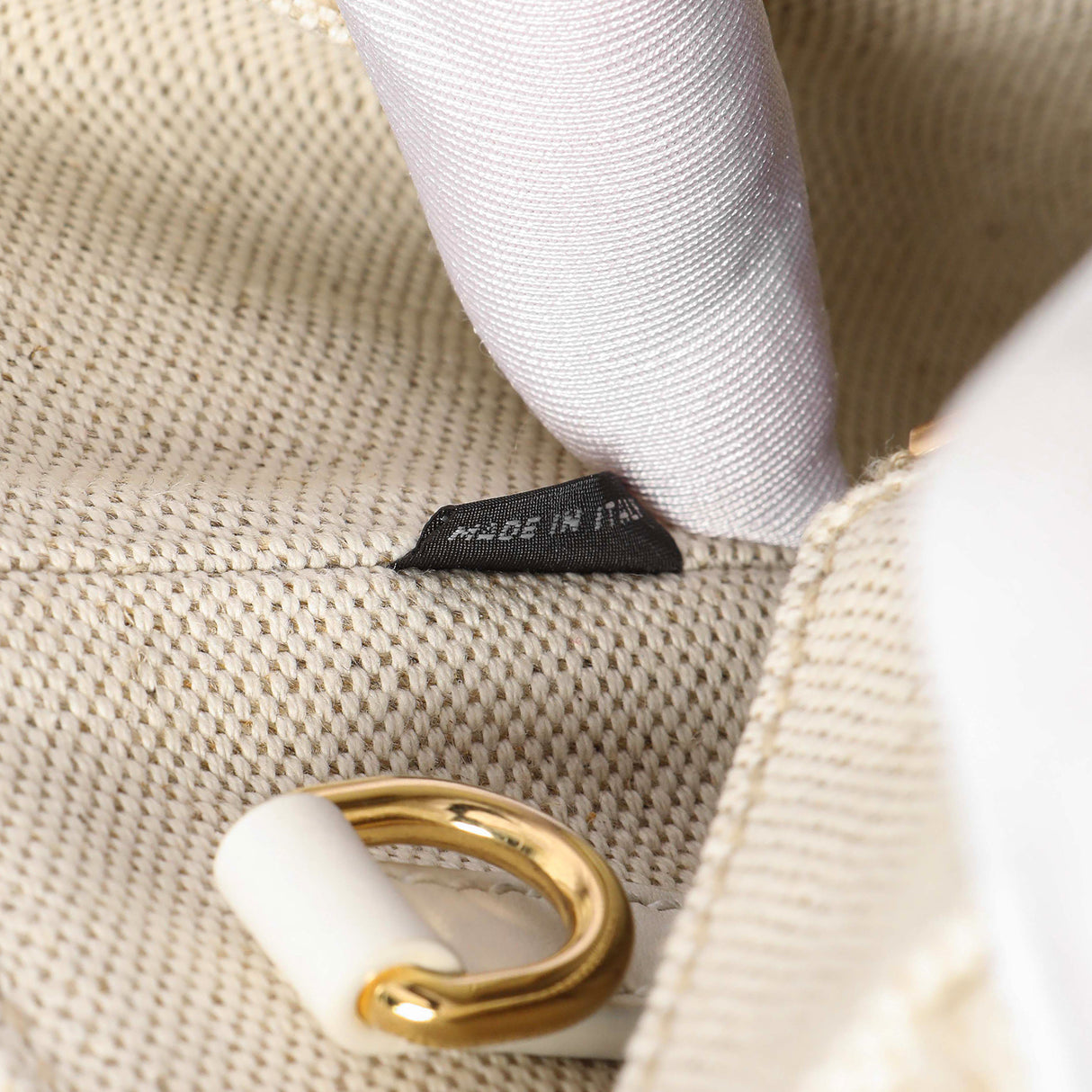 Prada Beige Wicker Linen Medium Tote Handbags Prada