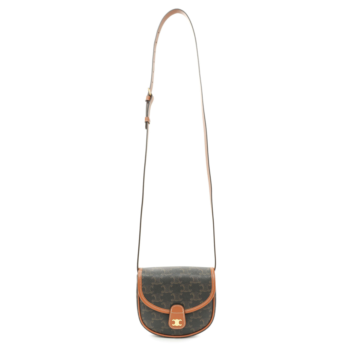 Celine Tan Calfskin Triomphe Mini Besace Handbags Celine