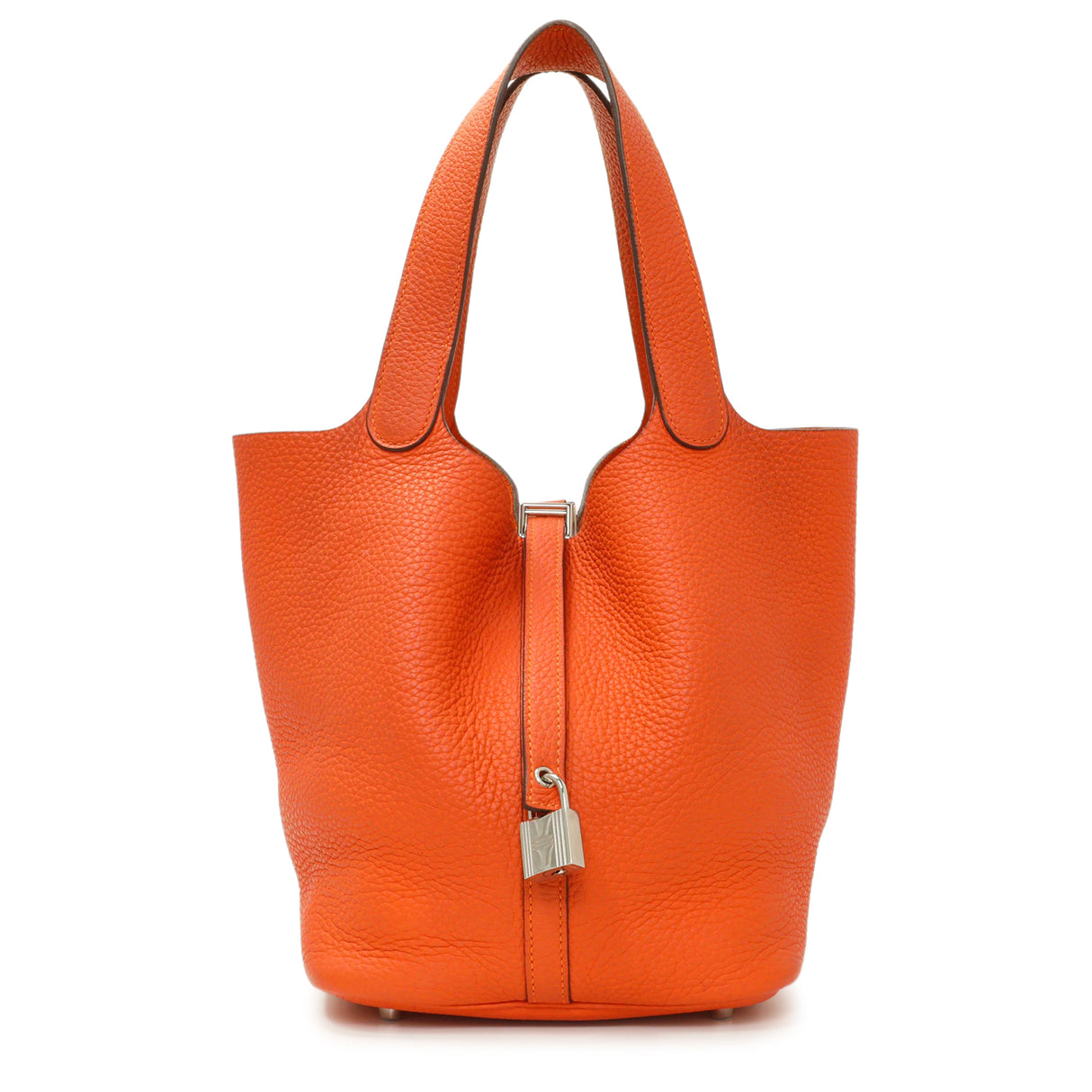Hermes Orange Clemence Picotin Lock 22 Handbags Hermes