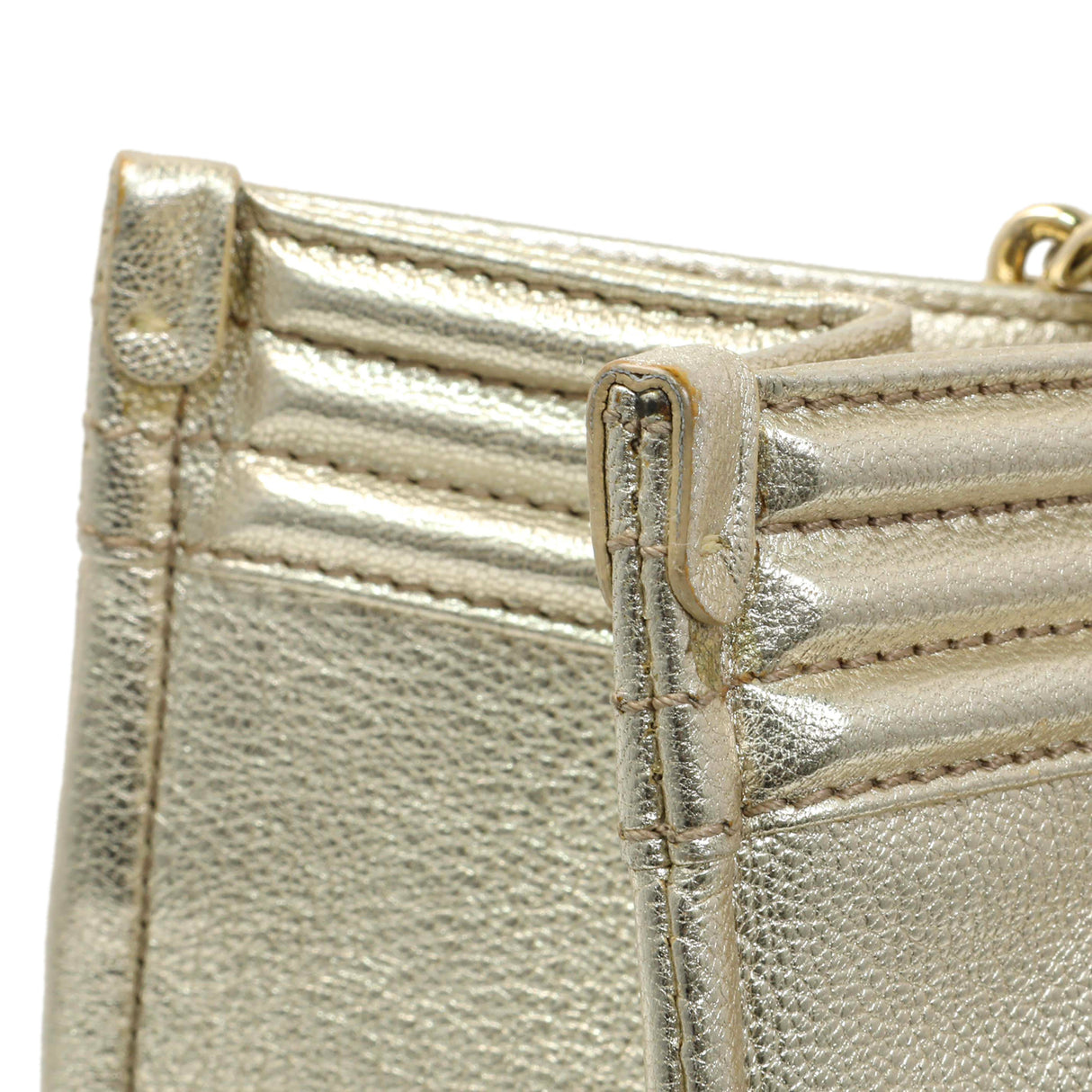 Chanel Metallic Gold Black Goatskin Boy Shopping Tote Handbags Chanel