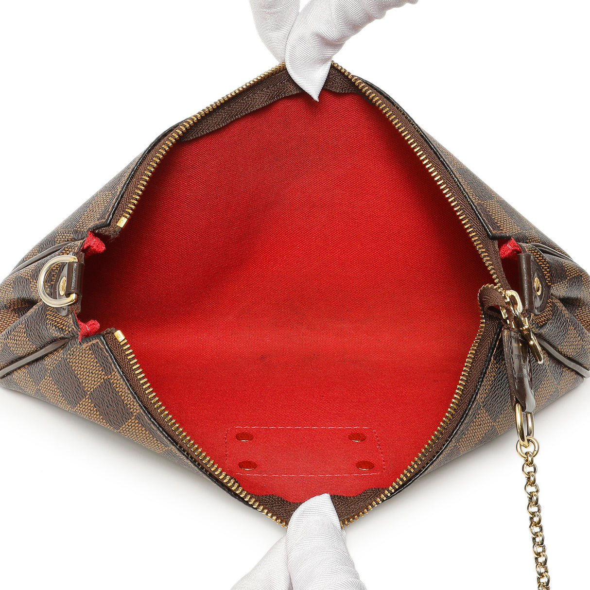 Louis Vuitton Damier Ebene Eva Clutch Handbags Louis Vuitton