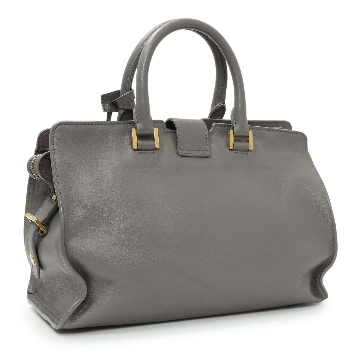 Saint Laurent Grey Calfskin Small Classic Y Cabas Handbags Saint Laurent