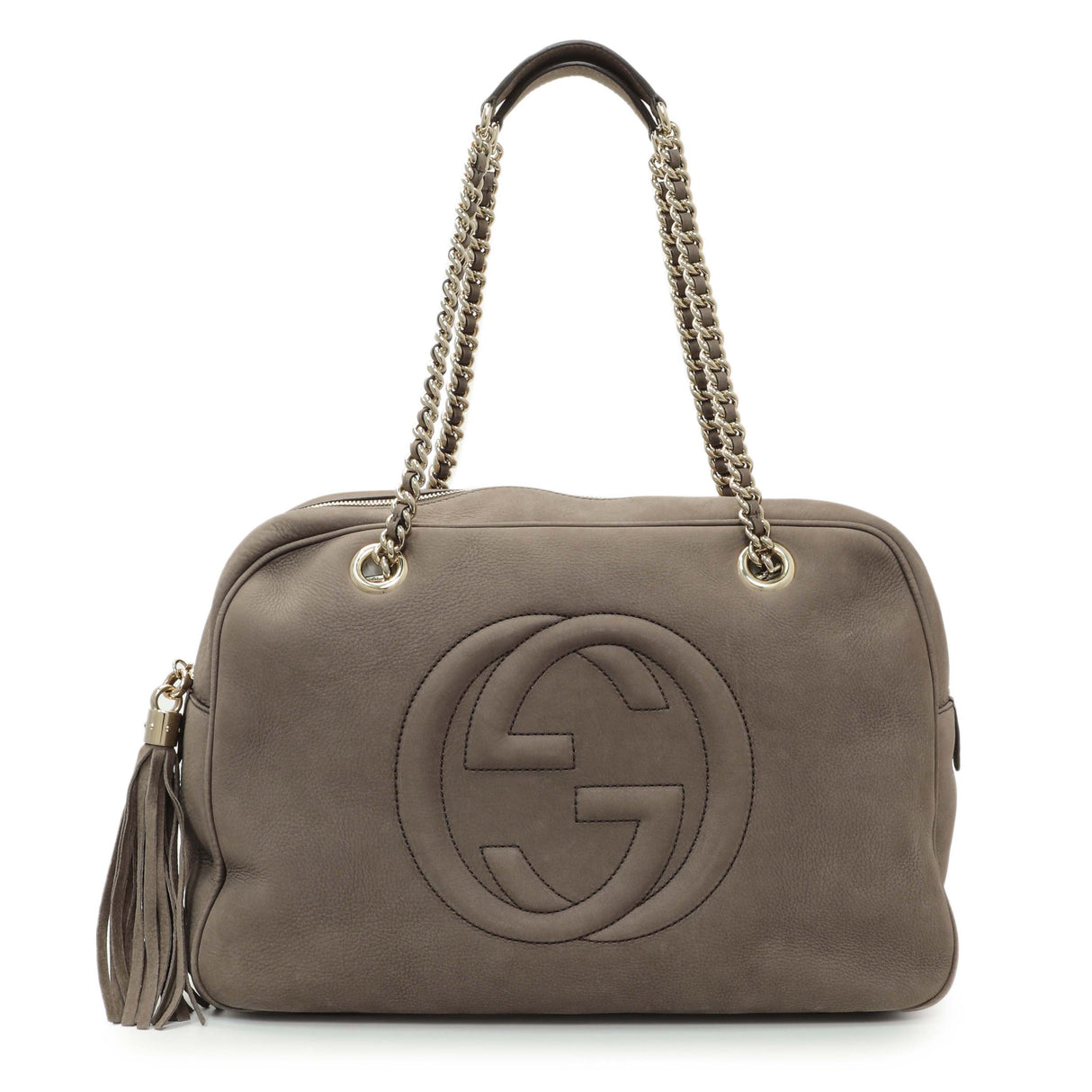 Gucci Grey Vitello Range Medium Soho Bowler Handbags Gucci