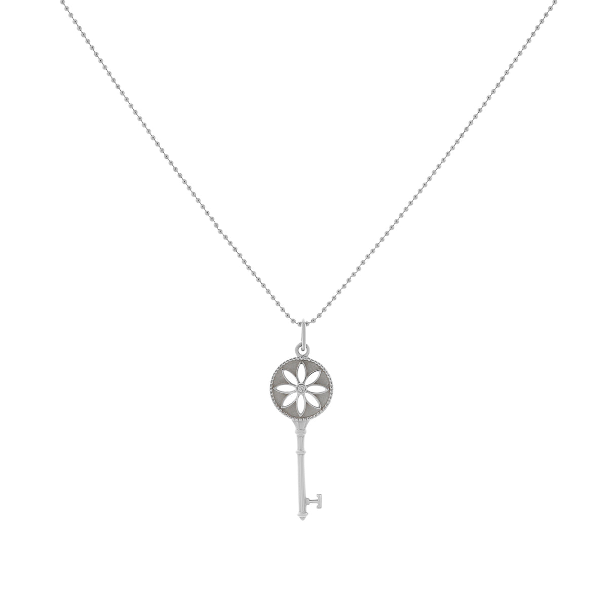 Tiffany & Co. Sterling Silver Diamond Small Daisy Key Pendant Designer Jewellery Tiffany and Co