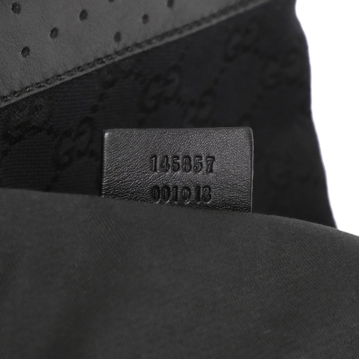 Gucci Black Monogram Perforated Flat Messenger Handbags Gucci