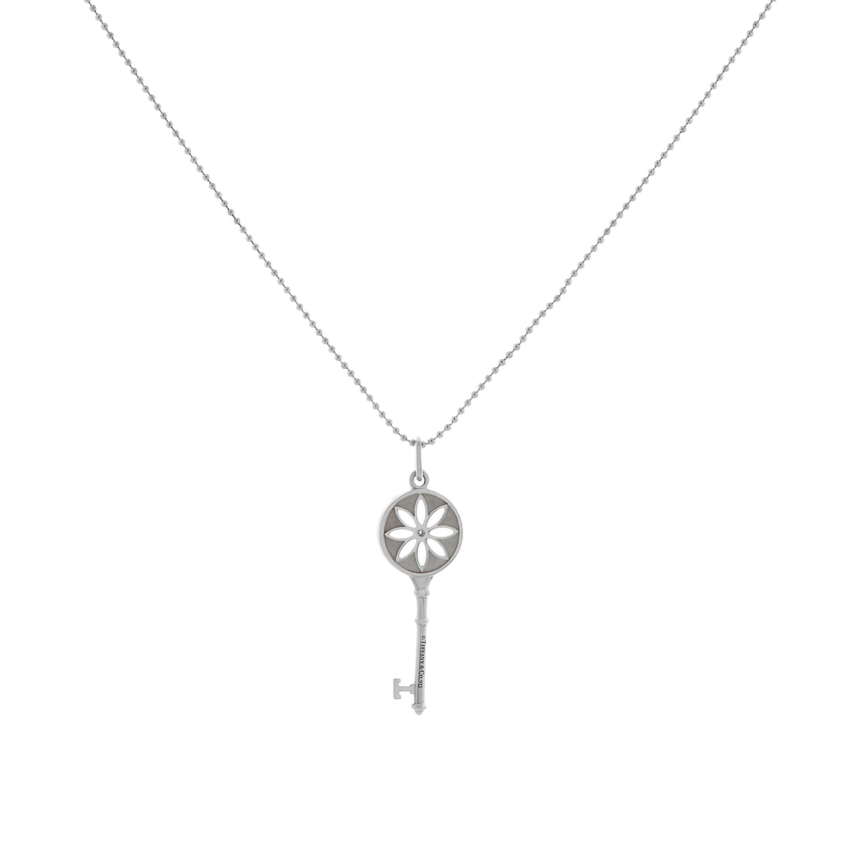 Tiffany & Co. Sterling Silver Diamond Small Daisy Key Pendant Designer Jewellery Tiffany and Co