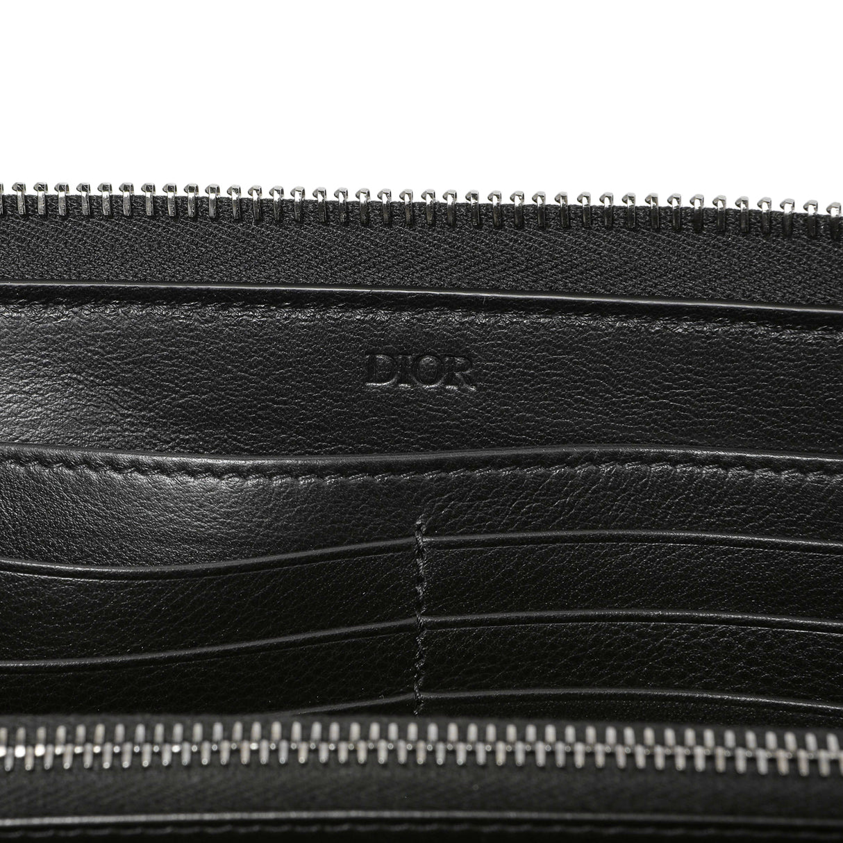 Christian Dior Black CD Diamond Canvas Zipped Long Wallet Accessories Christian Dior