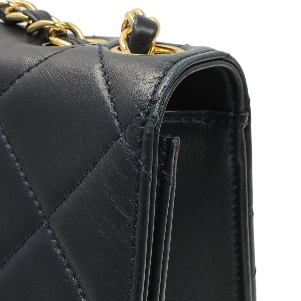 Chanel Navy Quilted Lambskin Large Golden Class Flap Handbags Chanel