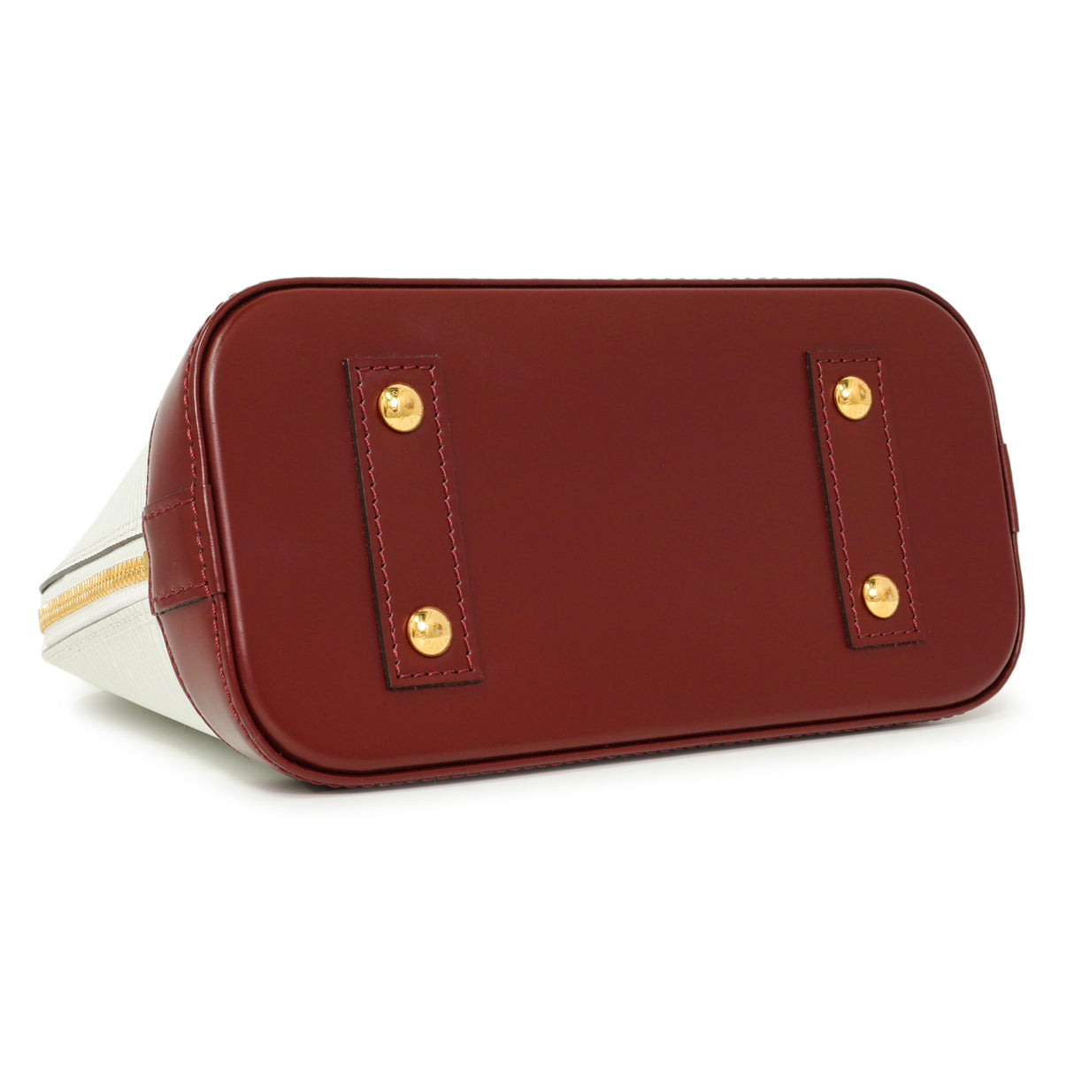 Louis Vuitton White/Burgundy Epi Alma BB Handbags Louis Vuitton