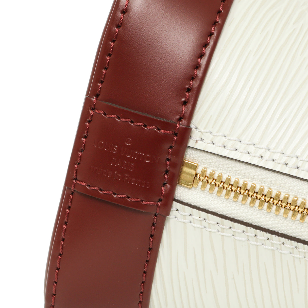 Louis Vuitton White/Burgundy Epi Alma BB Handbags Louis Vuitton
