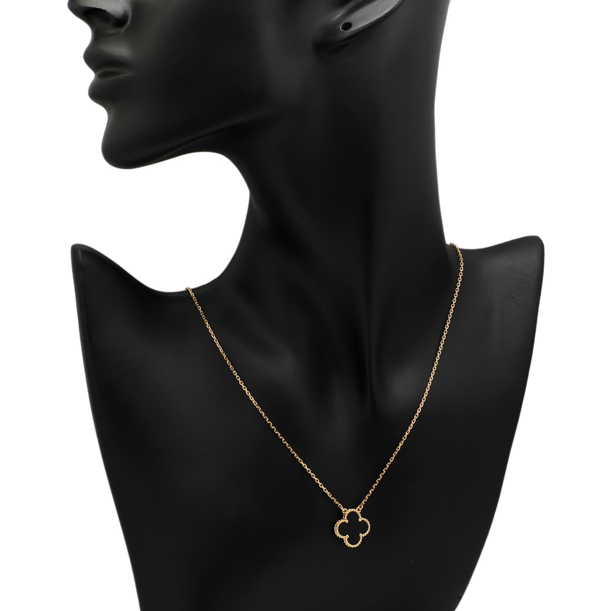 Van Cleef & Arpels 18K Yellow Gold & Onyx Vintage Alhambra Pendant Designer Jewellery Van Cleef and Arpels