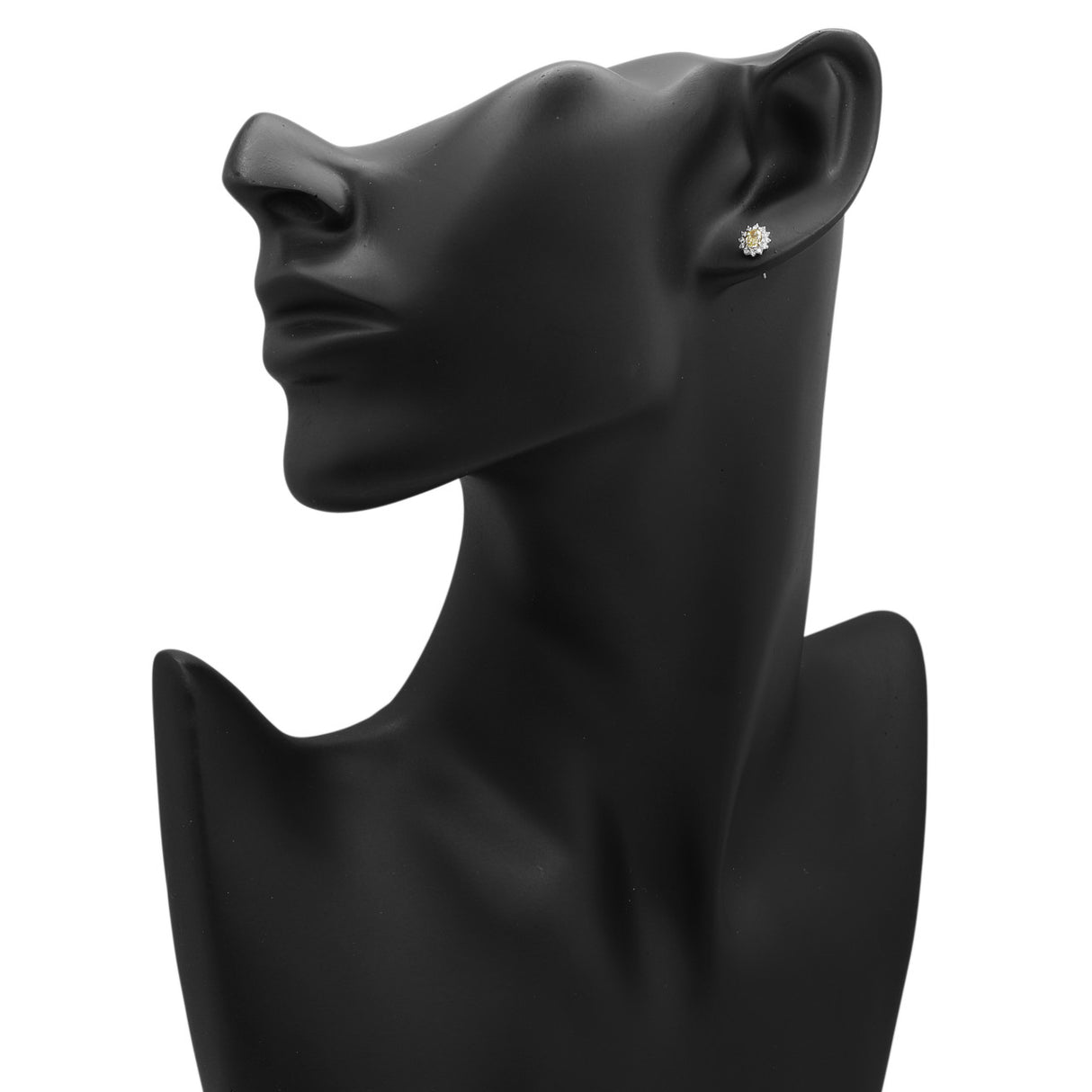 18K White Gold 0.58 Carat Fancy Yellow Diamond Earrings Modaselle