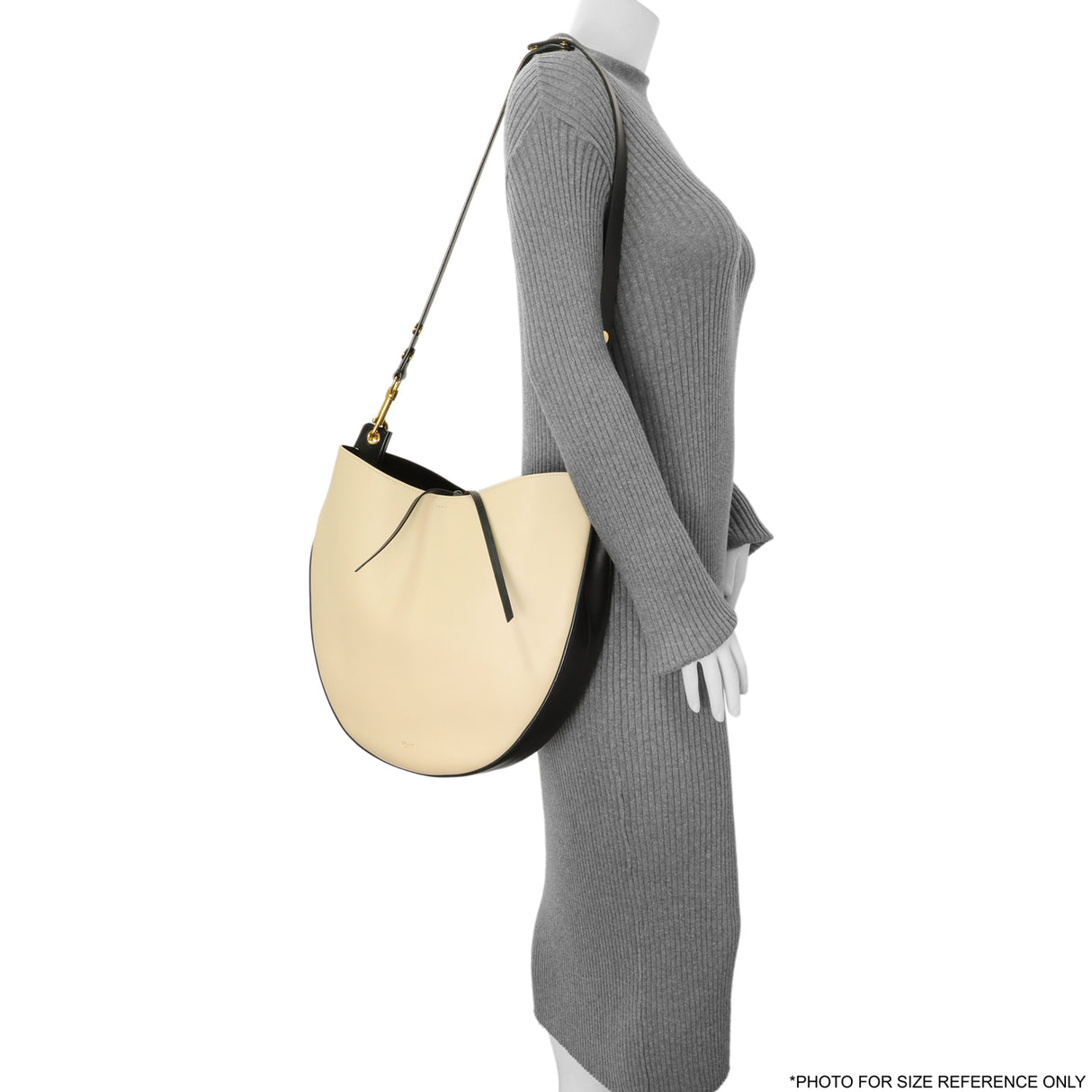 Celine Beige Smooth Calfskin Medium Hobo Handbags Celine