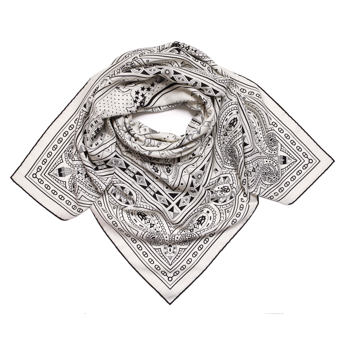 Hermes Cashmere Silk Cheval de Coeur Bandana Shawl 140 Accessories Hermes