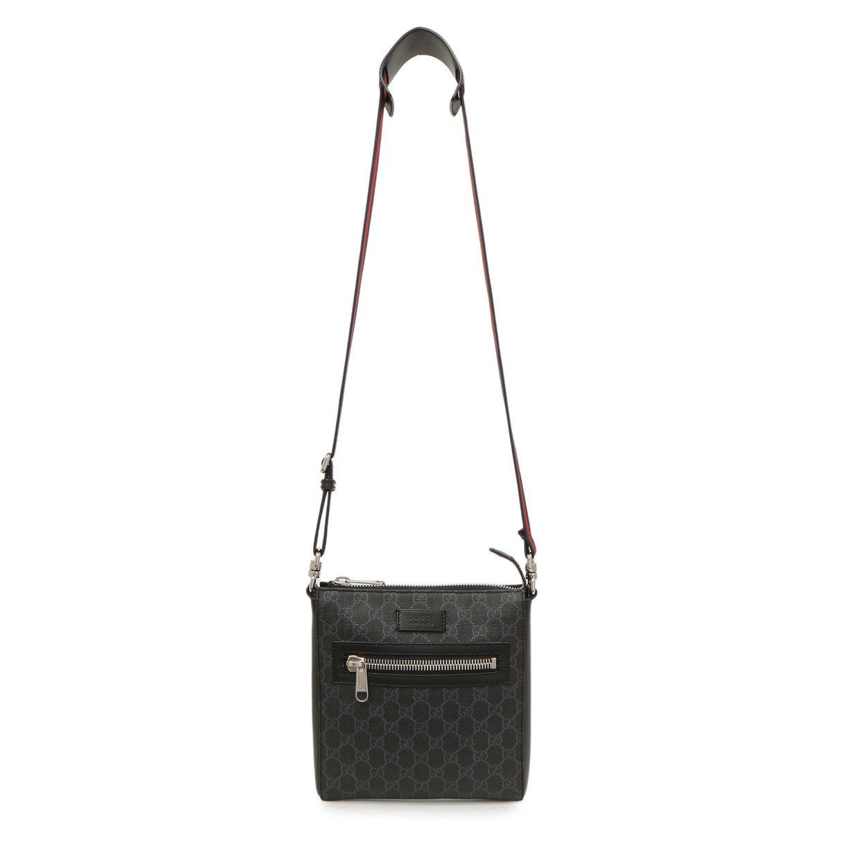 Gucci GG Supreme Monogram Web Small Flat Messenger Bag Handbags Gucci