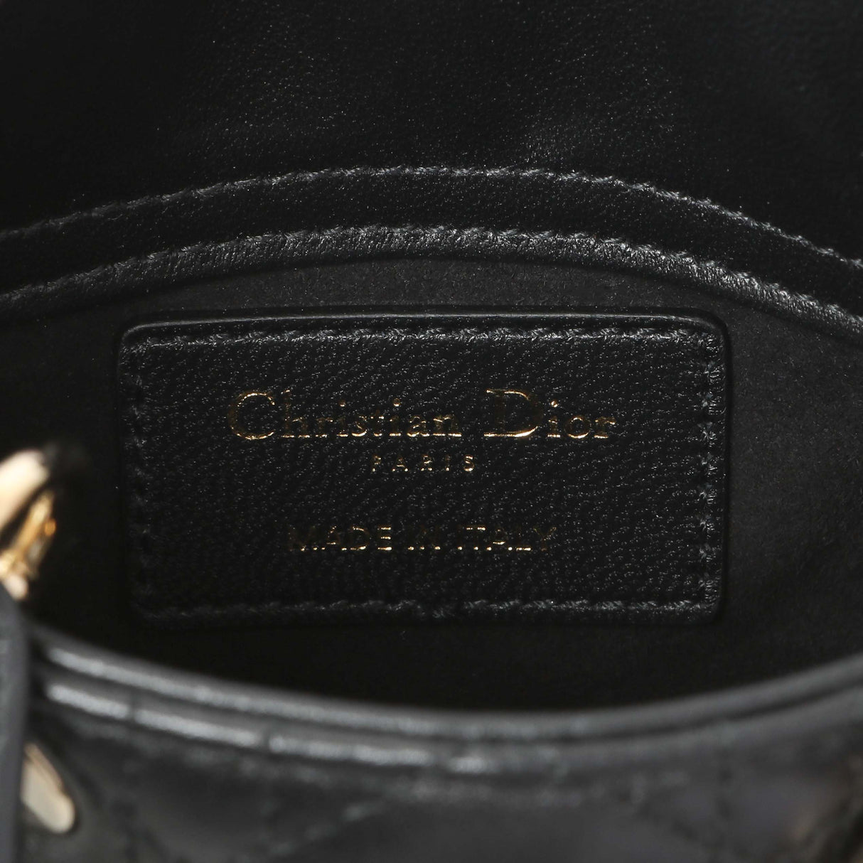 Christian Dior Black Lambskin Cannage Micro Lady Dior Handbags Christian Dior