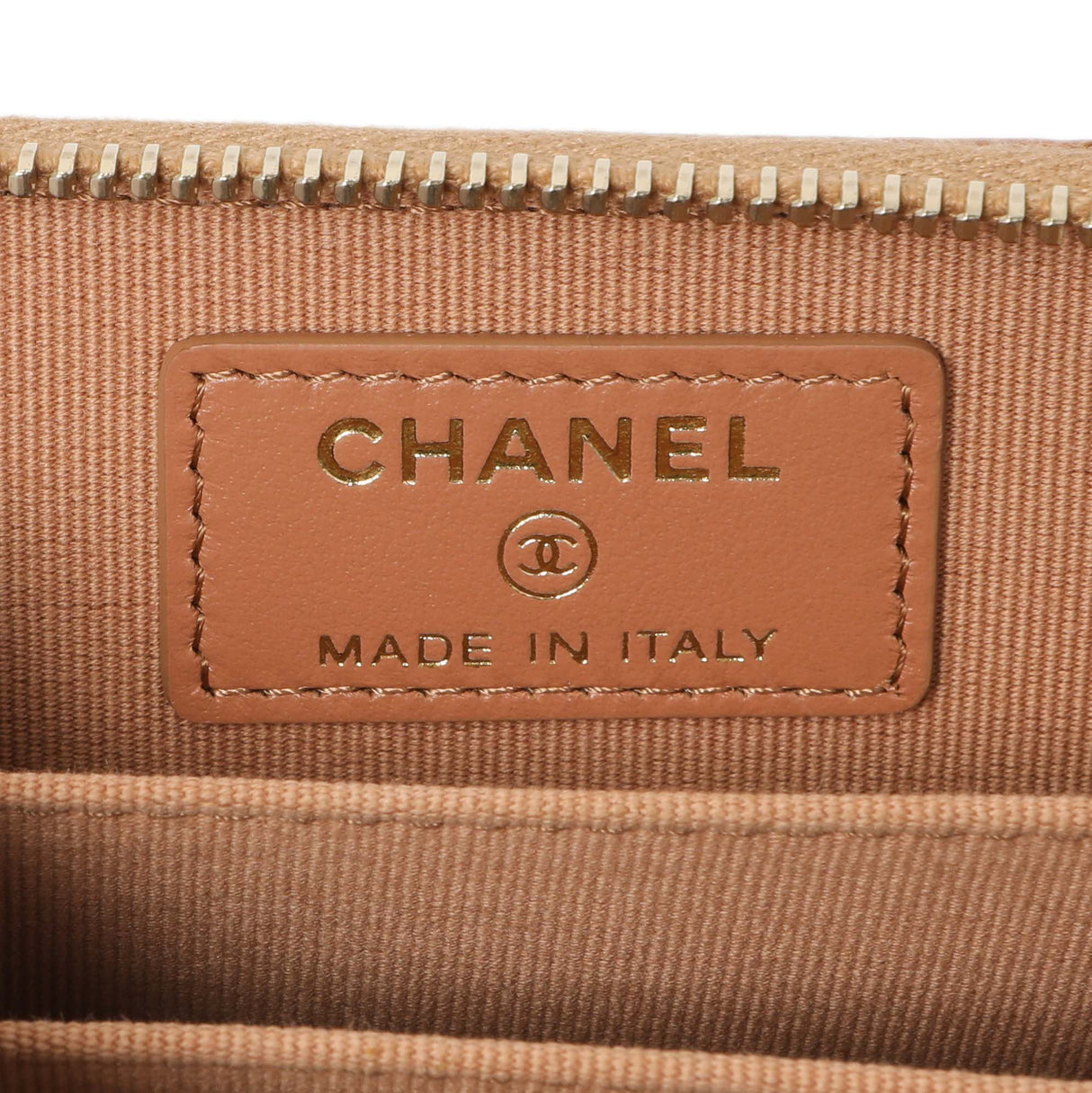 Chanel Brown Quilted Lambskin 19 Zip Around Coin Purse Accessories Chanel