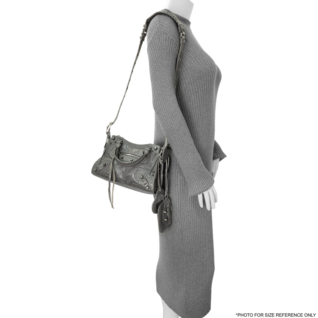 Balenciaga Dark Grey Agneau Arena Neo Cagole Handbag XS Handbags Balenciaga