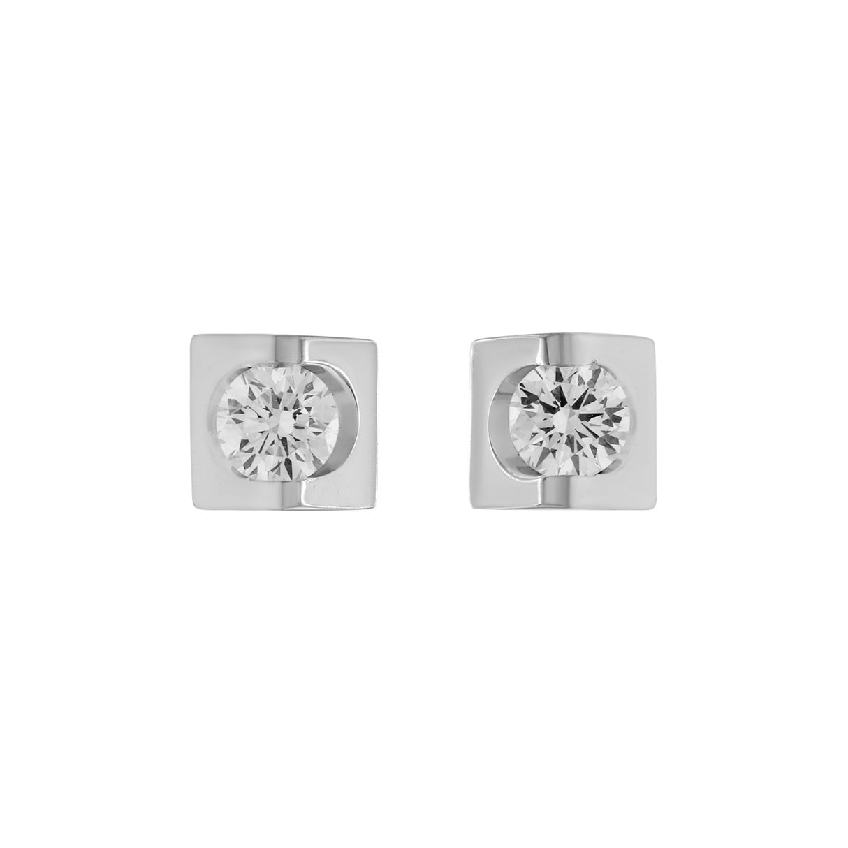 18K White Gold 0.53 Carat Diamond Stud Earrings Modaselle