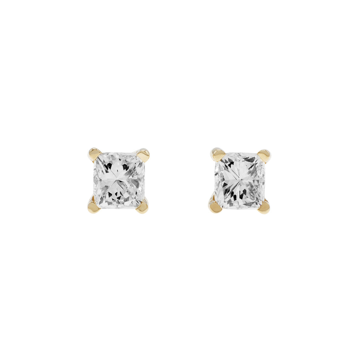 14K Yellow Gold 0.96 Carat Diamond Stud Earrings Modaselle