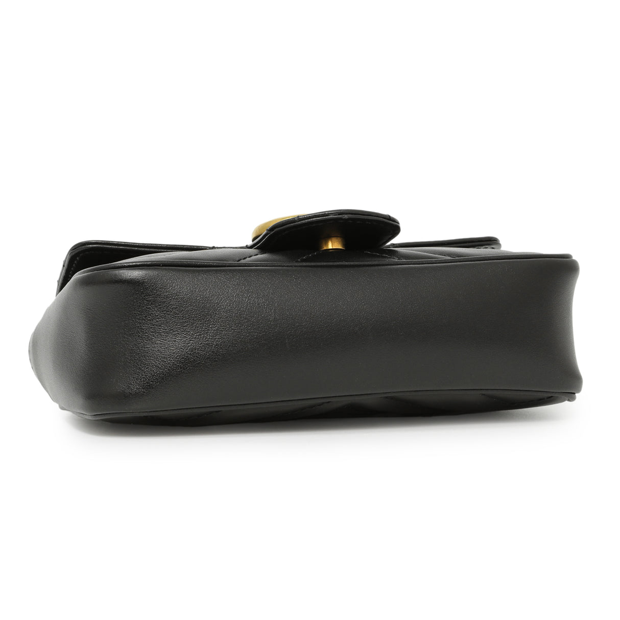 Gucci Black Calfskin Matelasse Super Mini GG Marmont Handbags Gucci