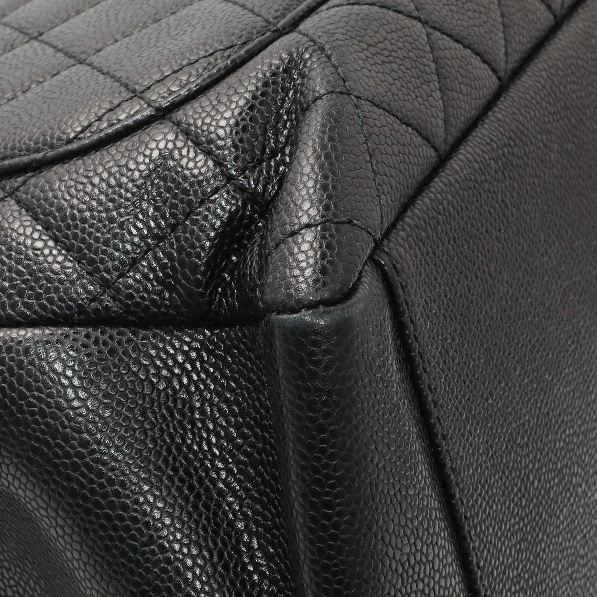 Chanel Black Quilted Caviar Grand Shopping Tote GST Handbags Chanel