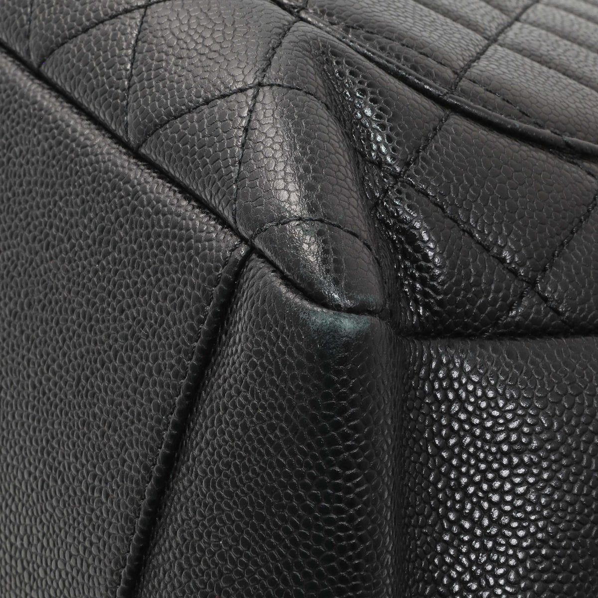 Chanel Black Quilted Caviar Grand Shopping Tote GST Handbags Chanel