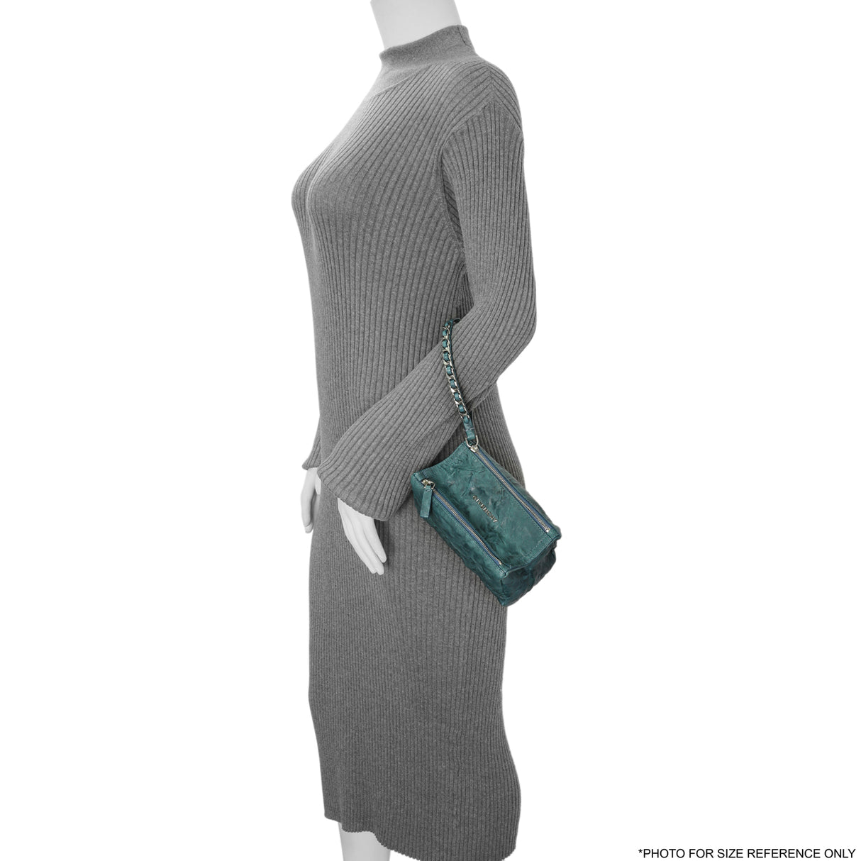 Givenchy Teal Tumbled Sheepskin Pandora Wristlet Clutch Handbags Givenchy