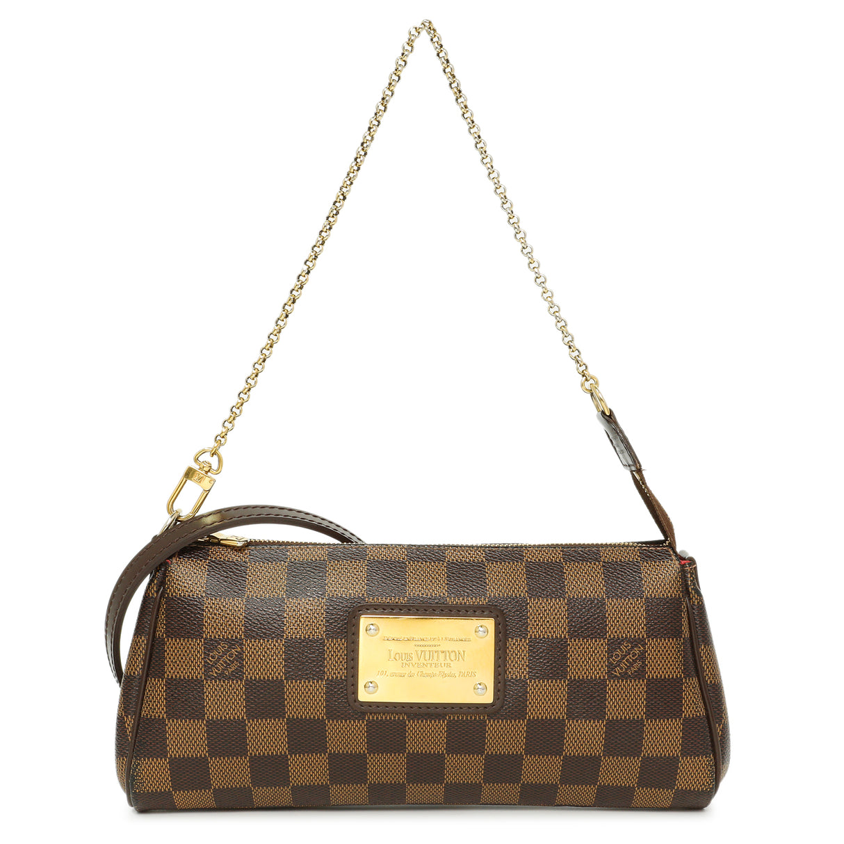 Louis Vuitton Damier Ebene Eva Clutch Handbags Louis Vuitton