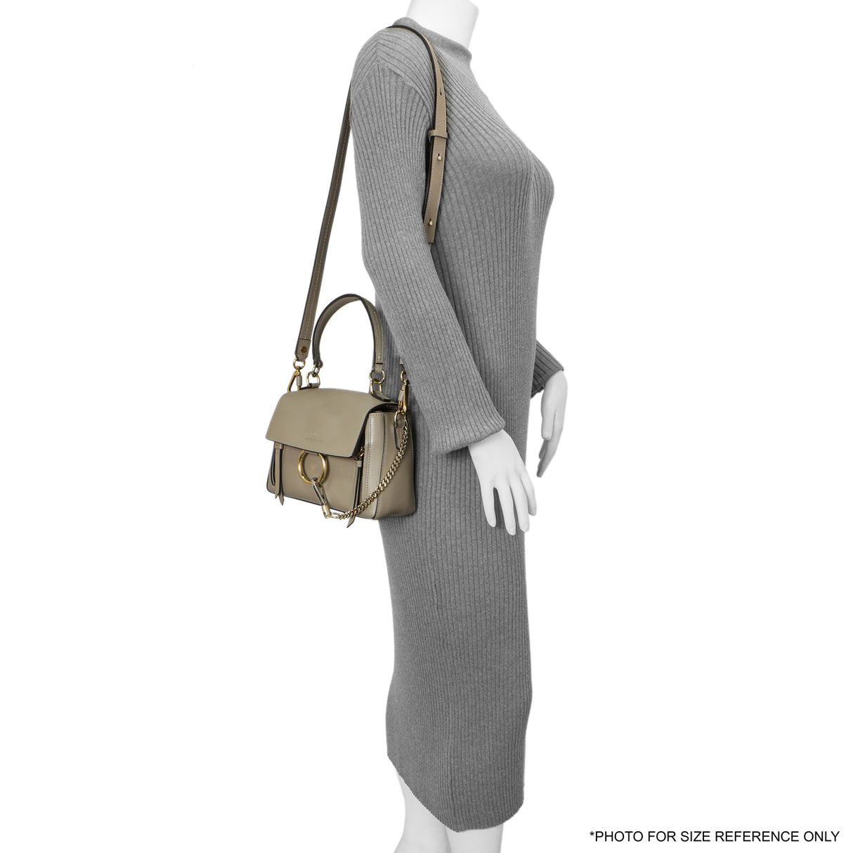 Chloe Motty Grey Calfskin Mini Faye Day Shoulder Bag Handbags Chloe