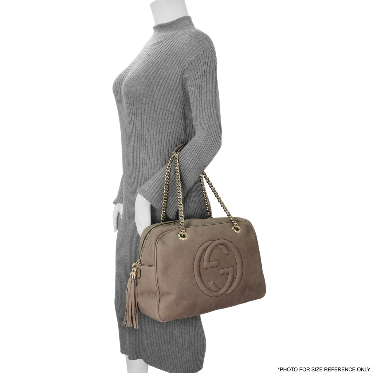 Gucci Grey Vitello Range Medium Soho Bowler Handbags Gucci