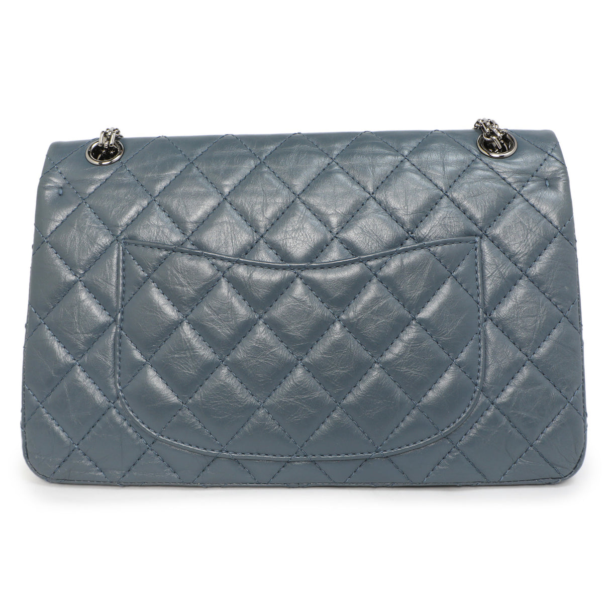 Chanel Blue Quilted Aged Calfskin 2.55 Reissue Double Flap 226 Handbags Chanel