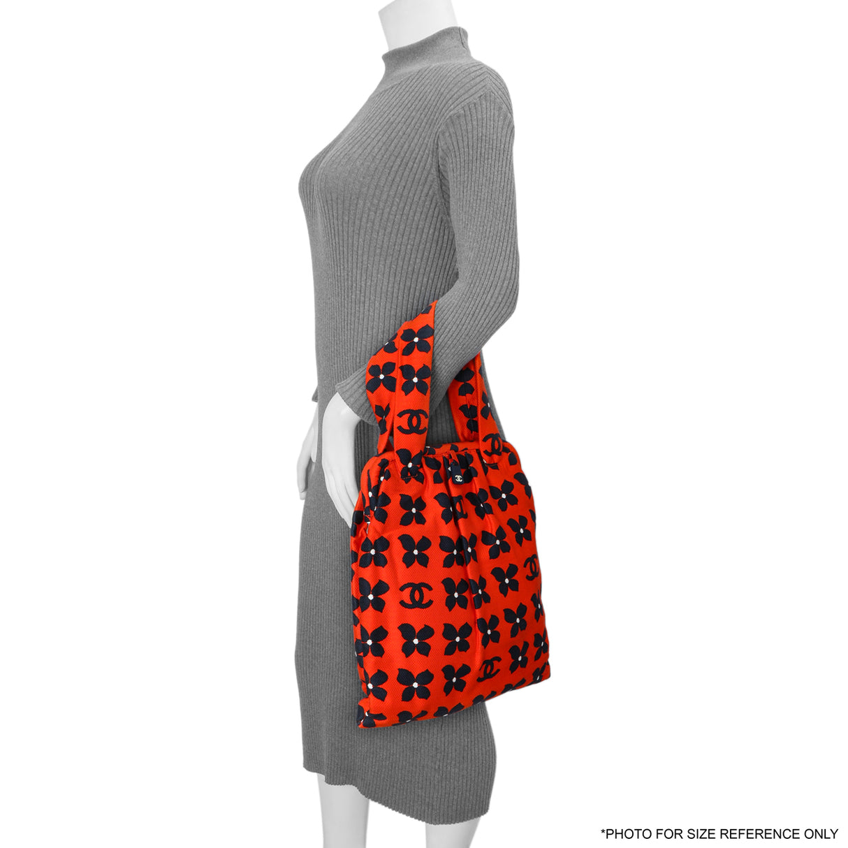 Chanel Red Floral Canvas Frame Tote Handbags Chanel