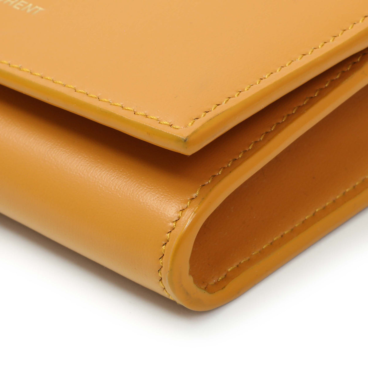 Saint Laurent Orange Calfskin Card Case on Chain Accessories Saint Laurent