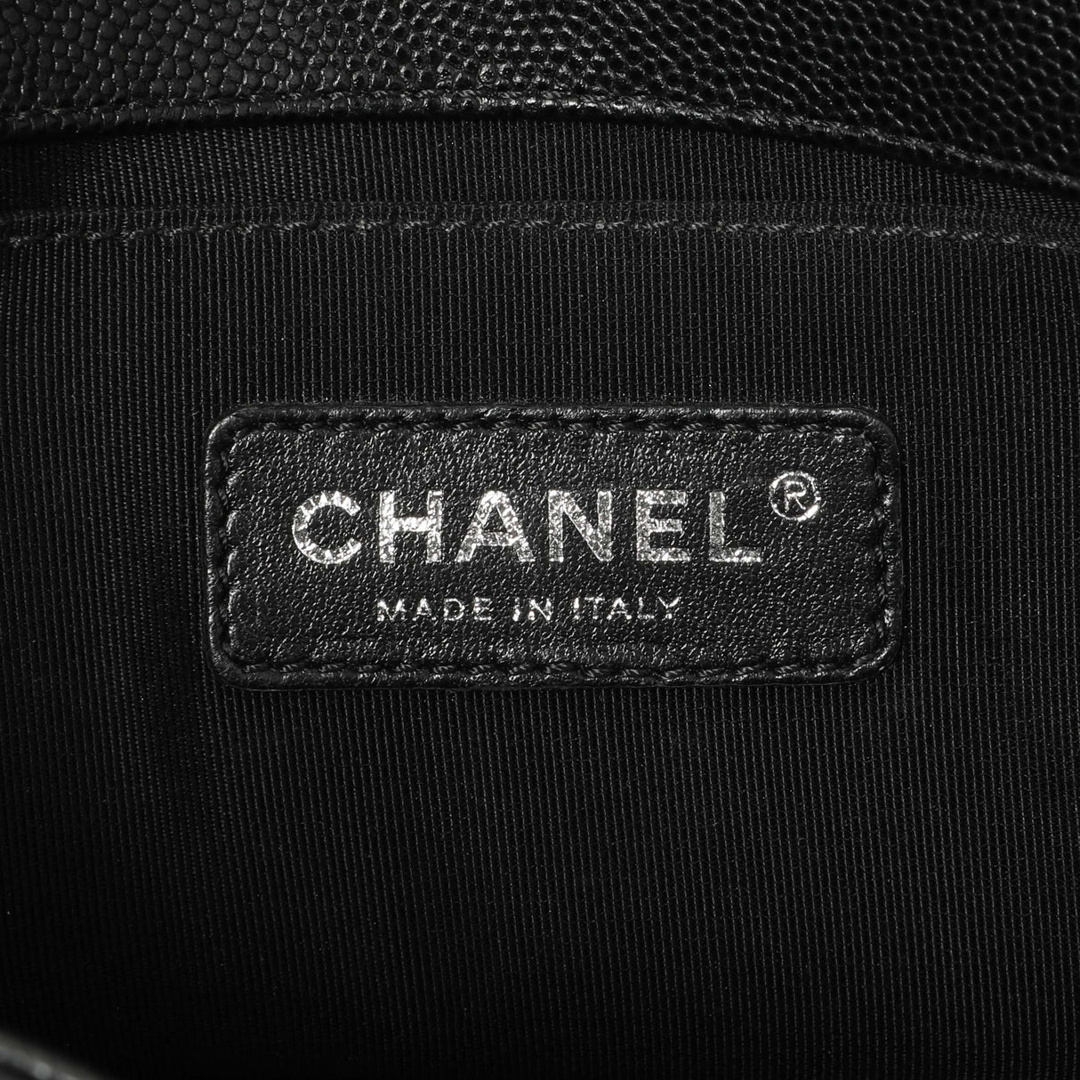 Chanel Black Chevron Quilted Caviar Small Boy Flap Handbags Chanel