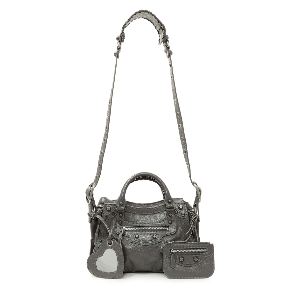 Balenciaga Dark Grey Agneau Arena Neo Cagole Handbag XS Handbags Balenciaga